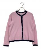 MACKINTOSH PHILOSOPHYマッキントッシュ フィロソフィー）の古着「バイカラートリムクルーネックカーディガン」｜ピンク