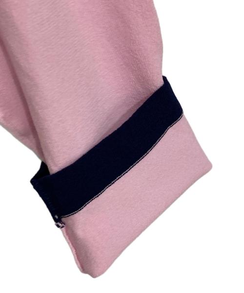 MACKINTOSH PHILOSOPHY（マッキントッシュ フィロソフィー）MACKINTOSH PHILOSOPHY (マッキントッシュ フィロソフィー) バイカラートリムクルーネックカーディガン ピンク サイズ:38の古着・服飾アイテム