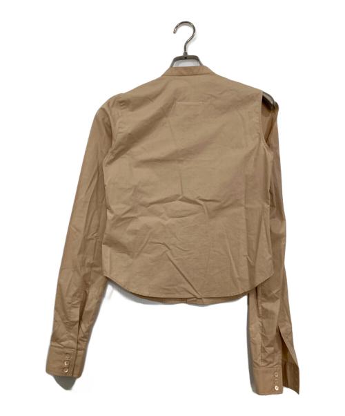 MM6 Maison Margiela（エムエムシックスメゾンマルジェラ）MM6 Maison Margiela (エムエムシックスメゾンマルジェラ) コットンカットアウトスリーブシャツ ベージュ サイズ:36の古着・服飾アイテム