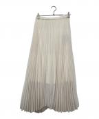 anuansアニュアンス）の古着「トリアセミックスボリュームプリーツスカート」｜ホワイト