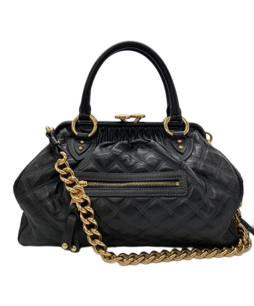 MARC JACOBS（マークジェイコブズ）MARC JACOBS (マークジェイコブス) がま口キルティングボストンバッグ ブラックの古着・服飾アイテム