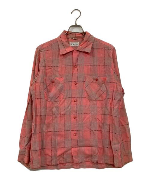 Artvogue（アートヴォーグ）Artvogue (アートヴォーグ) ヴィンテージオープンカラーシャツ ピンク サイズ:L 16-16 1/2の古着・服飾アイテム