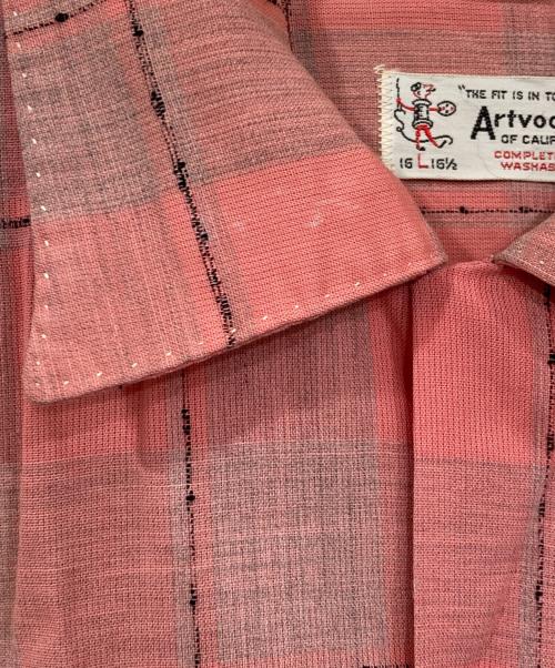 Artvogue（アートヴォーグ）Artvogue (アートヴォーグ) ヴィンテージオープンカラーシャツ ピンク サイズ:L 16-16 1/2の古着・服飾アイテム