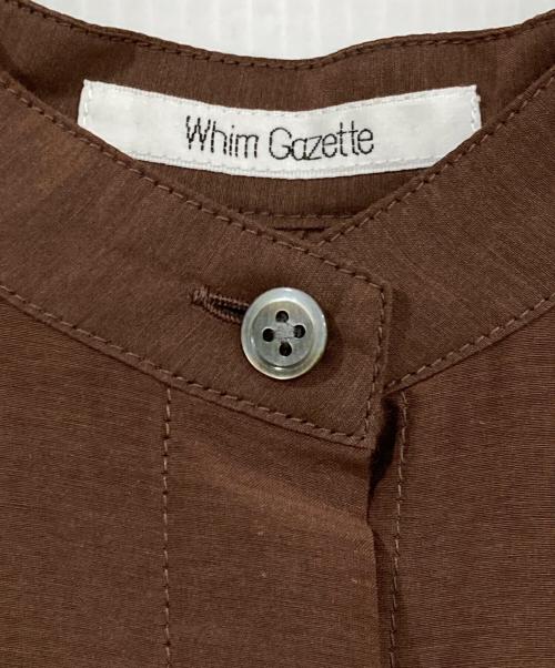 Whim Gazette（ウィムガゼット）Whim Gazette (ウィムガゼット) シルクローンギャザーワンピース ブラウン サイズ:38の古着・服飾アイテム