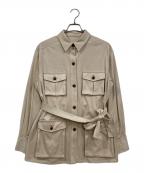 THE PAUSEザポーズ）の古着「フェイクスエードサファリジャケット」｜ベージュ