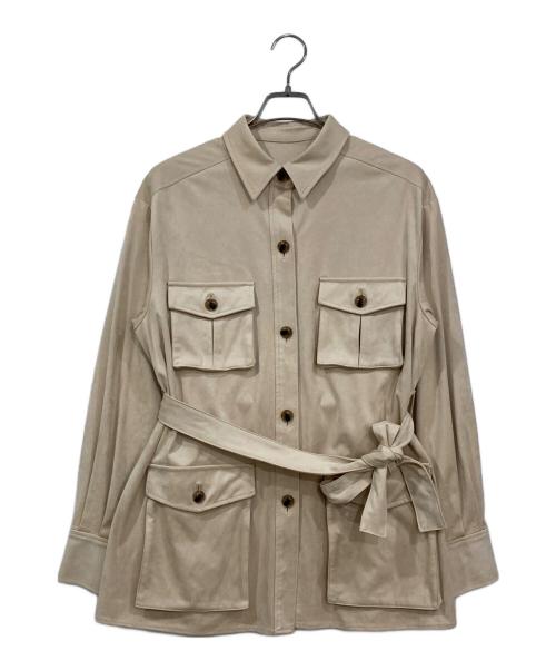 THE PAUSE（ザポーズ）THE PAUSE (ザポーズ) フェイクスエードサファリジャケット ベージュ サイズ:FREEの古着・服飾アイテム