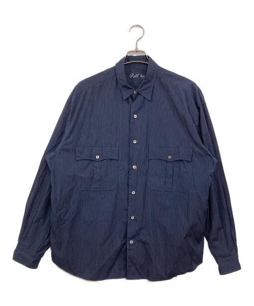 Porter Classic（ポータークラシック）Porter Classic (ポータークラシック) ROLL UP PIN STRIPE SHIRT ネイビー サイズ:Lの古着・服飾アイテム