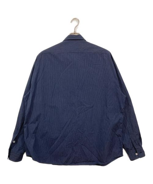 Porter Classic（ポータークラシック）Porter Classic (ポータークラシック) ROLL UP PIN STRIPE SHIRT ネイビー サイズ:Lの古着・服飾アイテム