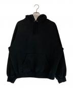 SUPREMEシュプリーム）の古着「23FW Satin Applique Hooded Sweatshirt」｜ブラック