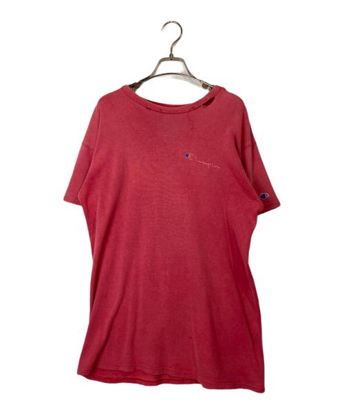 Champion（チャンピオン）Champion (チャンピオン) ヴィンテージ襤褸Tシャツ レッド サイズ:Lの古着・服飾アイテム