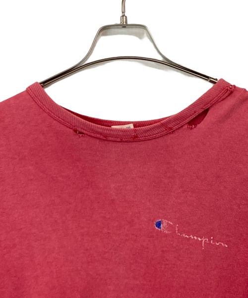 Champion（チャンピオン）Champion (チャンピオン) ヴィンテージ襤褸Tシャツ レッド サイズ:Lの古着・服飾アイテム