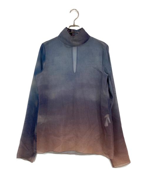 LEINWANDE（ラインヴァンド）LEINWANDE (ラインヴァンド) Claudiu Sheer Print Top ブルー サイズ:FREEの古着・服飾アイテム