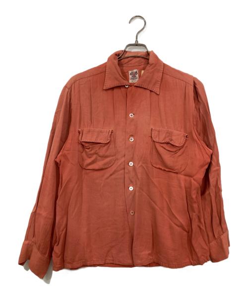 LANCER（ランサーズ）LANCER (ランサーズ) レーヨンギャバループカラーシャツ オレンジ サイズ:16 1/2の古着・服飾アイテム