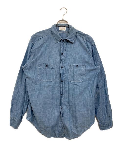 U'S NAVY（ユーエスネイビー）U'S NAVY (ユーエスネイビー) シャンブレーシャツ ブルー サイズ:ーの古着・服飾アイテム