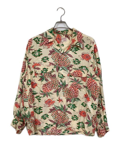 RANDOM WEAR（ランダム ウェアー）RANDOM WEAR (ランダム ウェアー) パイナップル柄長袖アロハシャツ アイボリー サイズ:16-16 1/2の古着・服飾アイテム