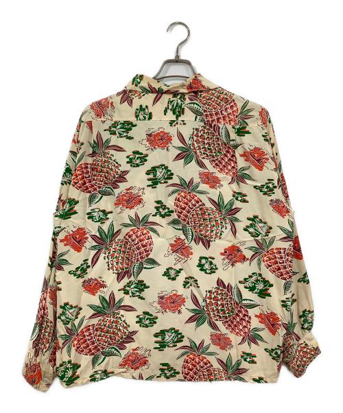 RANDOM WEAR（ランダム ウェアー）RANDOM WEAR (ランダム ウェアー) パイナップル柄長袖アロハシャツ アイボリー サイズ:16-16 1/2の古着・服飾アイテム
