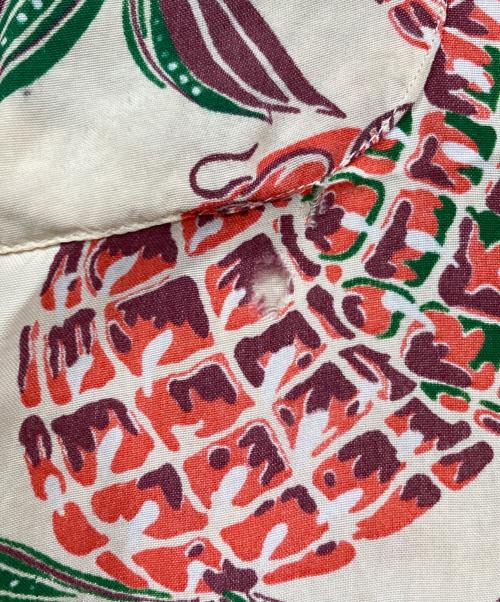 RANDOM WEAR（ランダム ウェアー）RANDOM WEAR (ランダム ウェアー) パイナップル柄長袖アロハシャツ アイボリー サイズ:16-16 1/2の古着・服飾アイテム