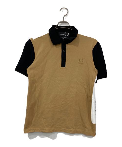 FRED PERRY（フレッドペリー）FRED PERRY (フレッドペリー) RAF SIMONS (ラフシモンズ) TAPE DETAIL PIQUE SHIRT ブラック×ベージュ サイズ:40の古着・服飾アイテム
