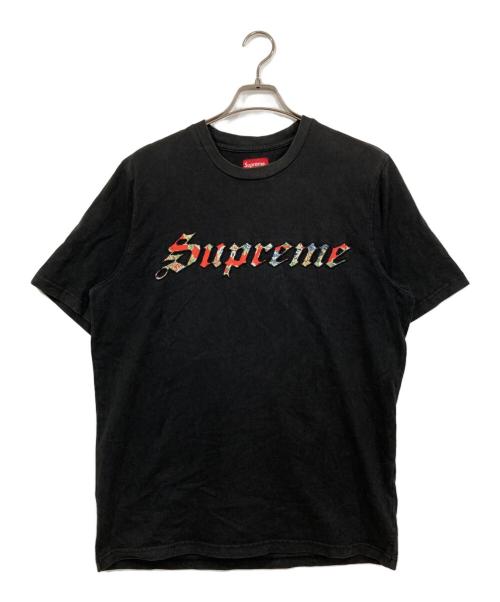 SUPREME（シュプリーム）Supreme (シュプリーム) Floral Applique S/S Top ブラック サイズ:Ⅿの古着・服飾アイテム