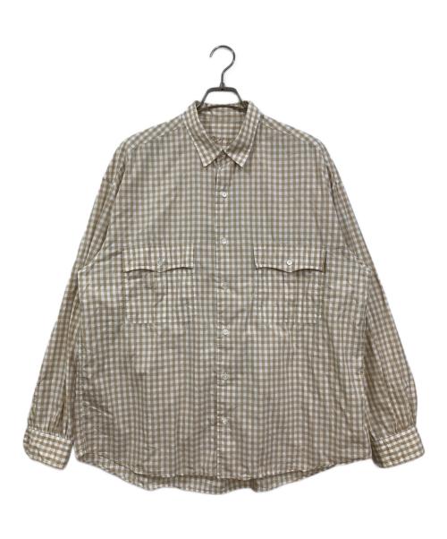 Porter Classic（ポータークラシック）Porter Classic (ポータークラシック) ROLL UP GINGHAM CHECK SHIRT ベージュ サイズ:XLの古着・服飾アイテム