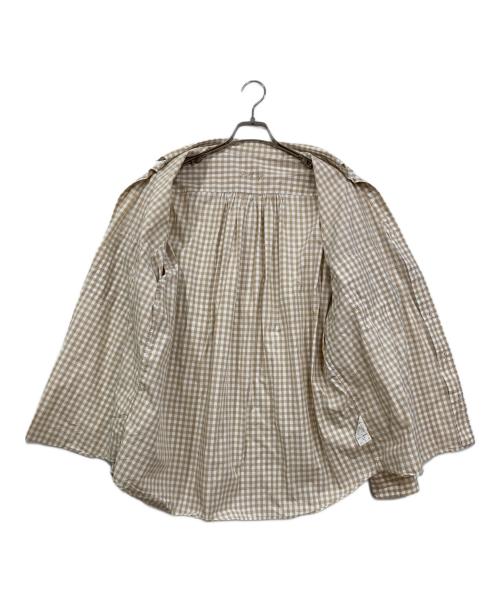 Porter Classic（ポータークラシック）Porter Classic (ポータークラシック) ROLL UP GINGHAM CHECK SHIRT ベージュ サイズ:XLの古着・服飾アイテム