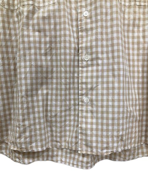 Porter Classic（ポータークラシック）Porter Classic (ポータークラシック) ROLL UP GINGHAM CHECK SHIRT ベージュ サイズ:XLの古着・服飾アイテム