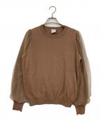 Spick and Spanスピックアンドスパン）の古着「チュールスリーブニットプルオーバー」｜ブラウン