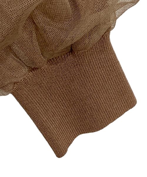 Spick and Span（スピックアンドスパン）Spick and Span (スピックアンドスパン) チュールスリーブニットプルオーバー ブラウン サイズ:FREEの古着・服飾アイテム