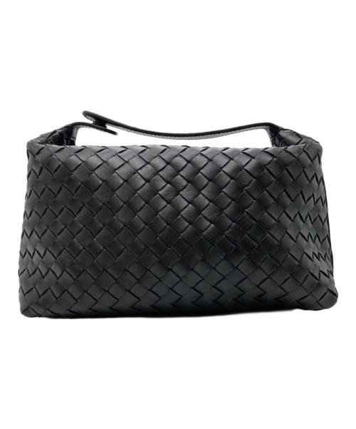 BOTTEGA VENETA（ボッテガベネタ）BOTTEGA VENETA (ボッテガベネタ) イントレチャートバニティバッグ ブラックの古着・服飾アイテム
