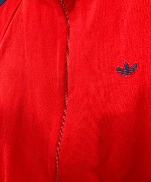 adidas（アディダス）adidas (アディダス) 80s トラックジャケット レッド×ネイビー サイズ:4の古着・服飾アイテム