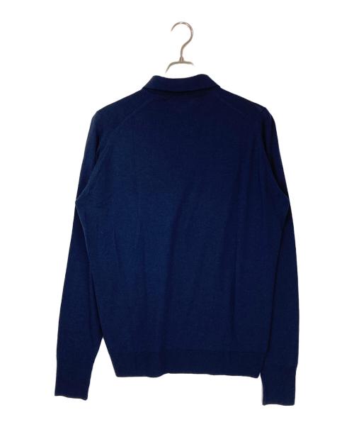 JOHN SMEDLEY（ジョンスメドレー）JOHN SMEDLEY (ジョンスメドレー) 長袖ニットポロシャツ ネイビー サイズ:Lの古着・服飾アイテム