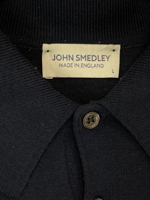 JOHN SMEDLEY（ジョンスメドレー）JOHN SMEDLEY (ジョンスメドレー) 長袖ニットポロシャツ ネイビー サイズ:Lの古着・服飾アイテム