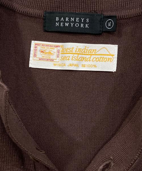 BARNEYS NEWYORK（バーニーズ・ニューヨーク）BARNEYS NEWYORK (バーニーズ・ニューヨーク) west indian sea island cotton (シーアイランドコットン) gim (ジム) 海島綿長袖ニットポロシャツ ブラウン サイズ:XLの古着・服飾アイテム