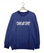 m&m custom performance×MASSESエムアンドエム カスタムパフォーマンス×マシス）の古着「マシス コラボレーション ジャガードニット」｜ネイビー