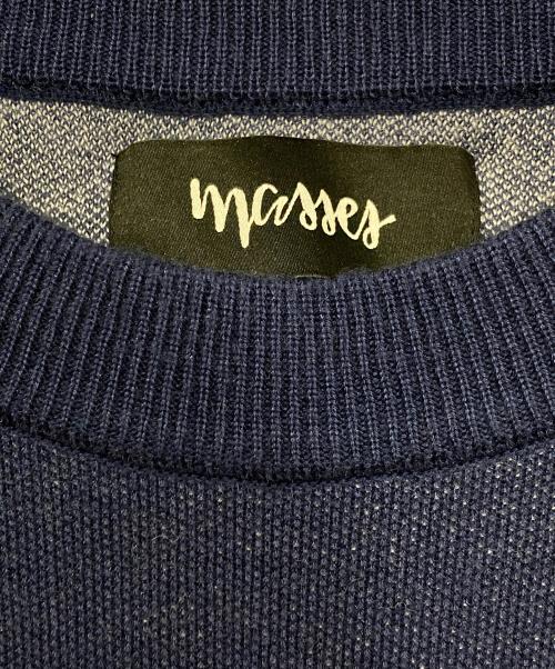 m&m custom performance（エムアンドエム カスタムパフォーマンス）m&m custom performance (エムアンドエム カスタムパフォーマンス) MASSES (マシス) マシス コラボレーション ジャガードニット ネイビー サイズ:XLの古着・服飾アイテム