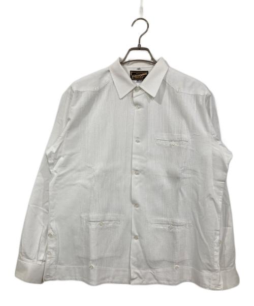 ESTRELLASTANDARD（エストレアスタンダード）ESTRELLASTANDARD (エストレアスタンダード) 長袖キューバシャツ ホワイト サイズ:40の古着・服飾アイテム