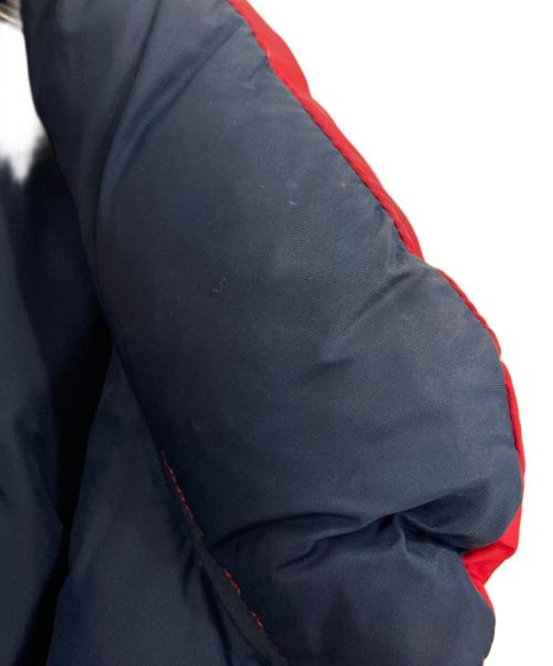 RockyMountainFeatherBed（ロッキーマウンテンフェザーベッド）RockyMountainFeatherBed (ロッキーマウンテンフェザーベッド) レザーヨークダウンベスト レッド サイズ:9/10の古着・服飾アイテム