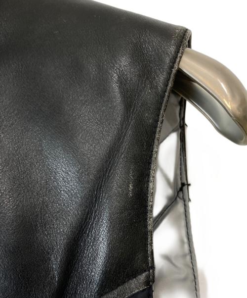 RockyMountainFeatherBed（ロッキーマウンテンフェザーベッド）RockyMountainFeatherBed (ロッキーマウンテンフェザーベッド) レザーヨークボアダウンベスト ブラック サイズ:38の古着・服飾アイテム