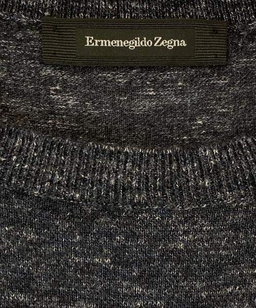 ERMENEGILDO ZEGNA（エルメネジルド・ゼニア）Ermenegildo Zegna (エルメネジルド・ゼニア) カシミヤ×シルク×リネンニット ネイビー サイズ:54の古着・服飾アイテム