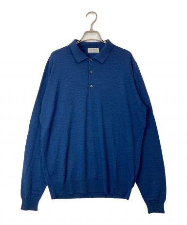 JOHN SMEDLEY ジョンスメドレー　長袖ポロニット　濃紺　M JOHN SMEDLEY（ジョンスメドレー） 長袖ポロシャツ メンズ ニット