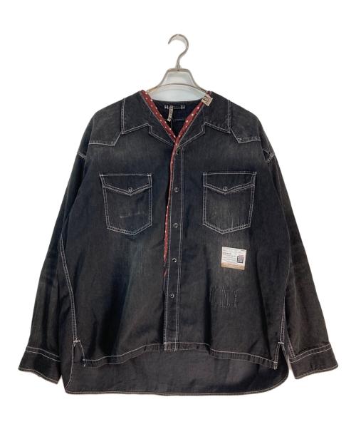 Maison MIHARA YASUHIRO（メゾン ミハラ ヤスヒロ）Maison MIHARA YASUHIRO (メゾン ミハラ ヤスヒロ) SCURF DENIM SHIRTS ブラック サイズ:46の古着・服飾アイテム