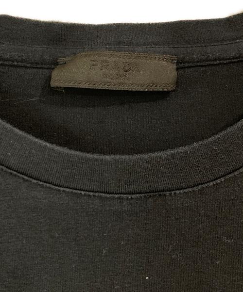 PRADA SPORTS（プラダスポーツ）PRADA SPORTS (プラダスポーツ) ナイロン切替 ラバーロゴ クルーネック半袖Tシャツ ブラック サイズ:SIZE Lの古着・服飾アイテム