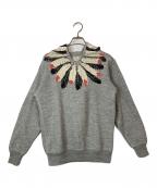 KAPITALキャピタル）の古着「フェザープリントパーカー」｜グレー