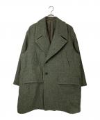 YOKEヨーク）の古着「OVERSIZED DOUBLE BREASTE HALF COAT」｜グリーン