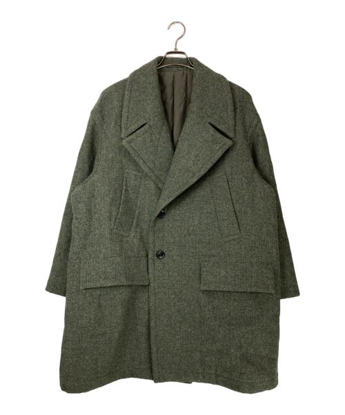 YOKE（ヨーク）YOKE (ヨーク) OVERSIZED DOUBLE BREASTE HALF COAT グリーン サイズ:3の古着・服飾アイテム