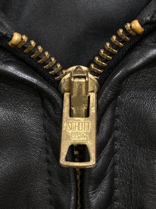 Schott（ショット）Schott (ショット) レザートラッカージャケット ブラック サイズ:40の古着・服飾アイテム