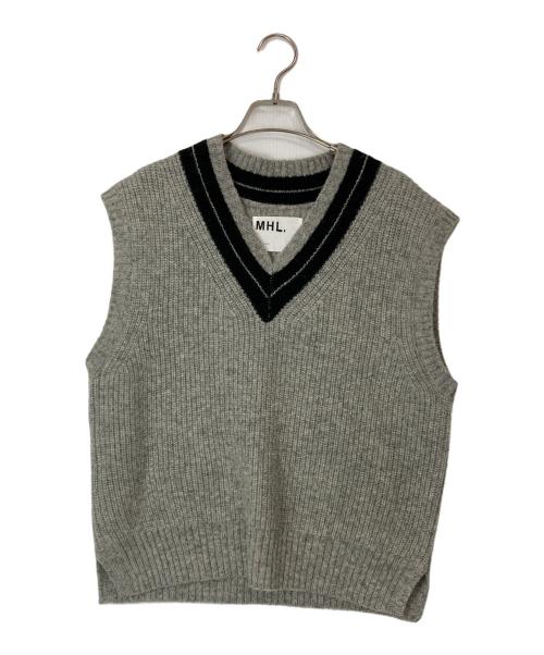 MHL（エムエイチエル）MHL (エムエイチエル) TOUGH WOOL RIB VEST WOMENS グレー サイズ:2の古着・服飾アイテム