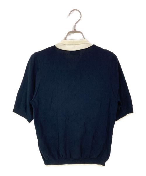 BALLSEY（ボールジィ）BALLSEY (ボールジィ) ストレッチタックドット ボウタイプルオーバー ネイビー×ホワイト サイズ:Ｓの古着・服飾アイテム
