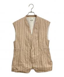 MACPHEE（マカフィー）の古着「ダブルカバーリネン ジレ」｜ベージュ
