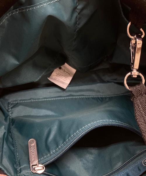 LeSportsac（レスポートサック）LeSportsac (レスポートサック) E/W CITY DRAWSTRING BAG ブラック×ベージュの古着・服飾アイテム